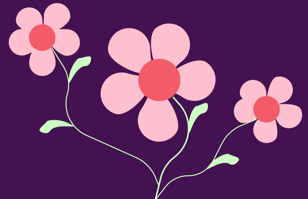 Graphic image of flower blossoms.